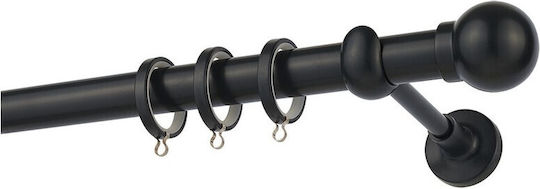 Zogometal Metallisch Vorhangstange Einfach Φ25mm 200cm Charcoal