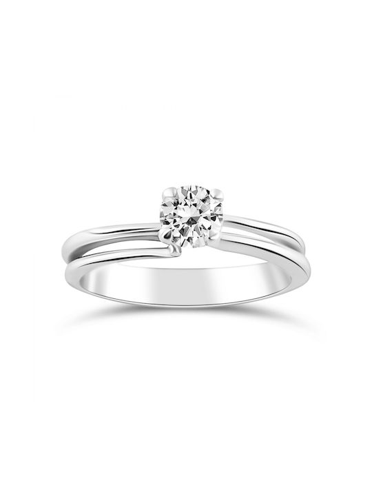 Chrilia Single Stone from White Gold 14K