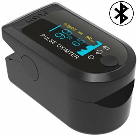 Oximetru de Puls Degetul cu Bluetooth Negru