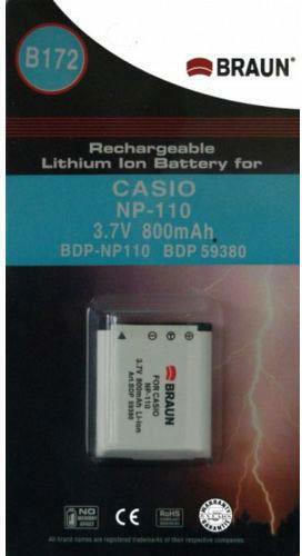 Braun Phototechnik Μπαταρία Φωτογραφικής Μηχανής 59380 Ιόντων-Λιθίου (Li-ion) 800mAh Συμβατή με Casio