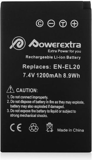Powerextra Μπαταρία Φωτογραφικής Μηχανής NK-ENEL20 Ιόντων-Λιθίου (Li-ion) 1200mAh Συμβατή με Nikon