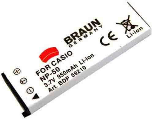 Braun Phototechnik Μπαταρία Φωτογραφικής Μηχανής 59210 Ιόντων-Λιθίου (Li-ion) 950mAh Συμβατή με Casio