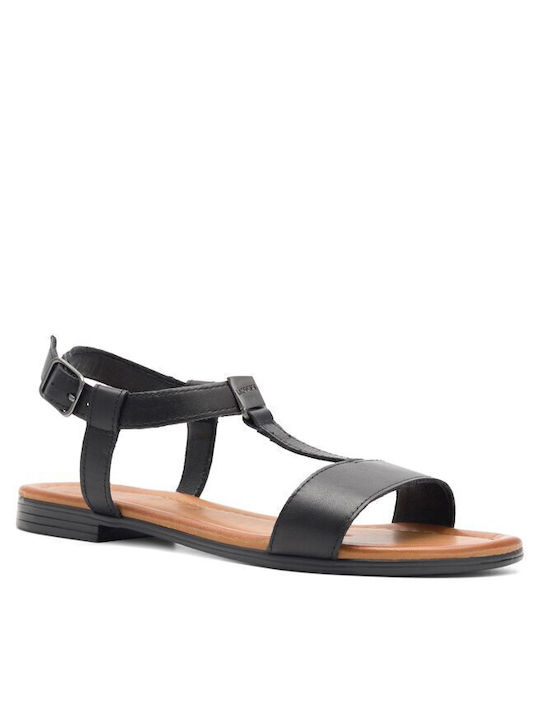 Flache Sandalen für Damen in Schwarz Farbe
