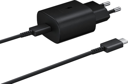 Samsung Φορτιστής με Θύρα USB-C 25W Μαύρος (EP-TA800 + EP-DG977BBE Bulk)