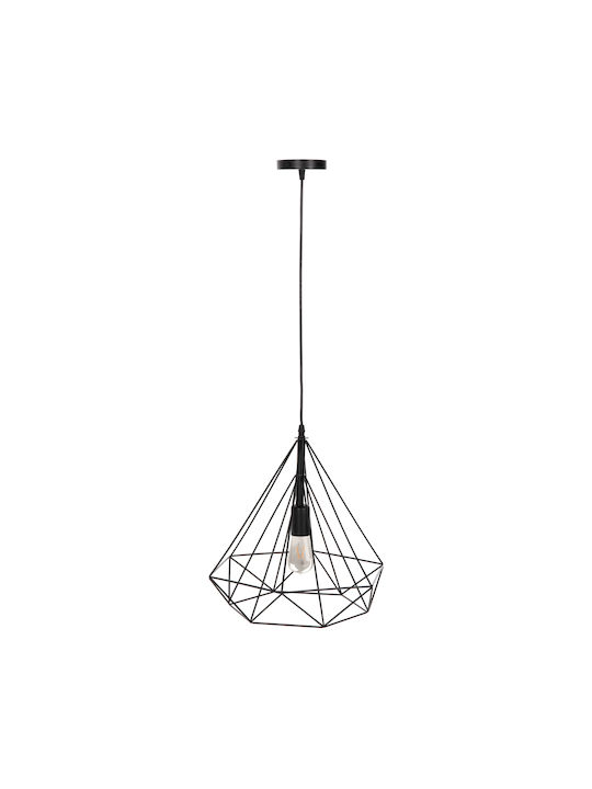 HomeMarkt Pendant Light Black with Socket E27 32x37x128cm