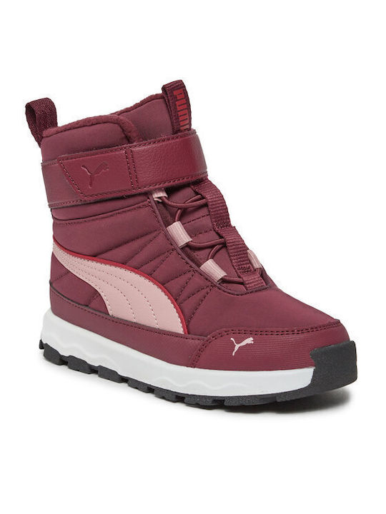 PUMA Evolve Boot Παιδικές Μπότες Χιονιού Μπορντό