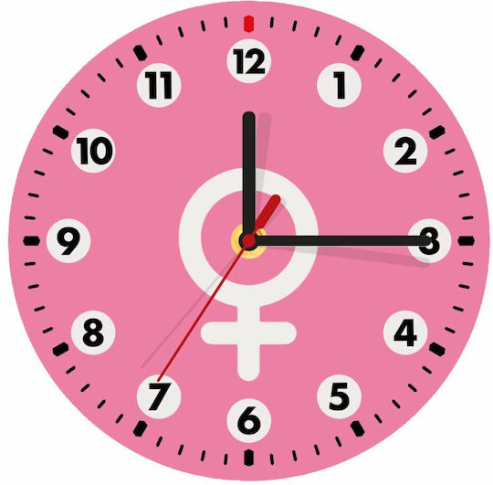 Koupakoupa Female Wall Clock Wooden Pink Ø19cm