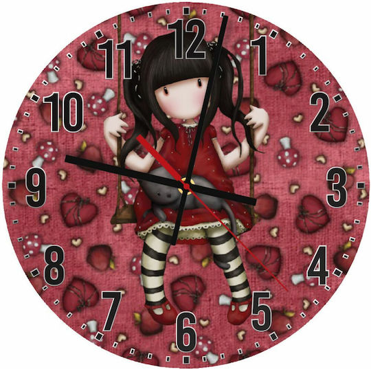 Koupakoupa Silent Wall Clock Wooden Pink Ø30cm