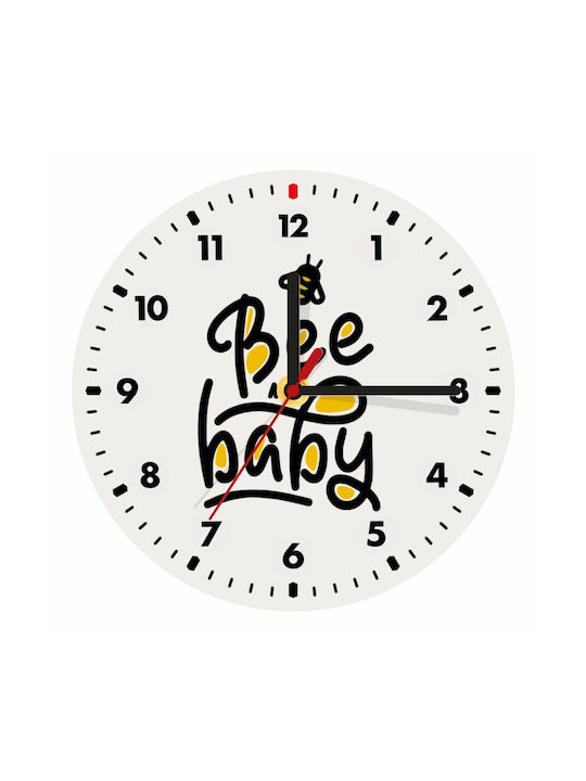 Bee My Baby Wall Clock Wooden Ø19cm