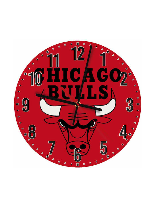 Chicago Bulls Silent Wall Clock Wooden Ø30cm