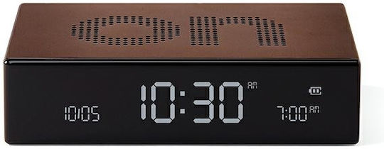 Lexon Flip Tabletop Clock LCD Plastic with Bronze Alarm Clock 94435BR