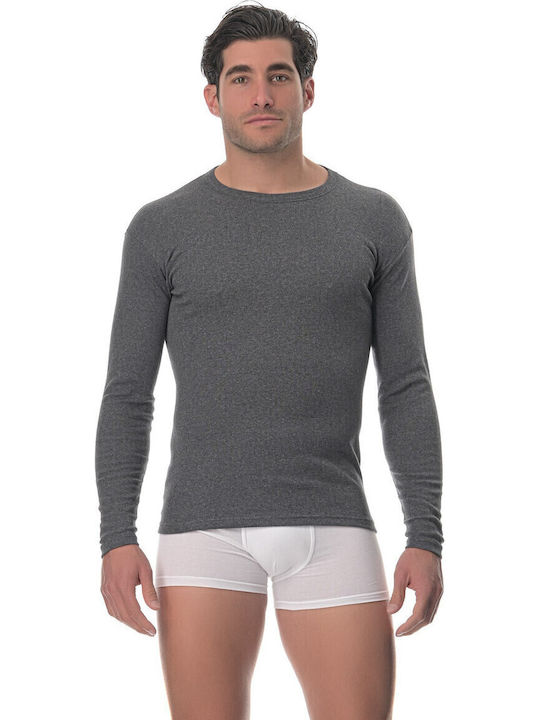 Lido Underwear Мъжка Тениска Дълъг Ръкав в Сив ...