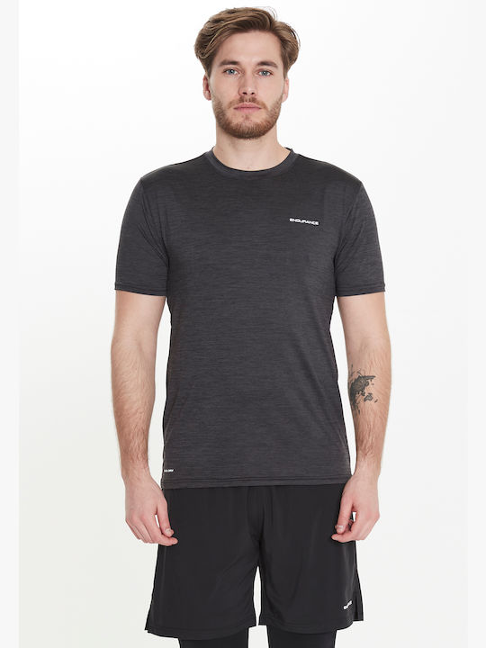Endurance Bărbați T-shirt Sportiv cu Mânecă Scurtă BLACK
