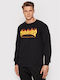 Thrasher Flame Men's Long Sleeve Blouse Black