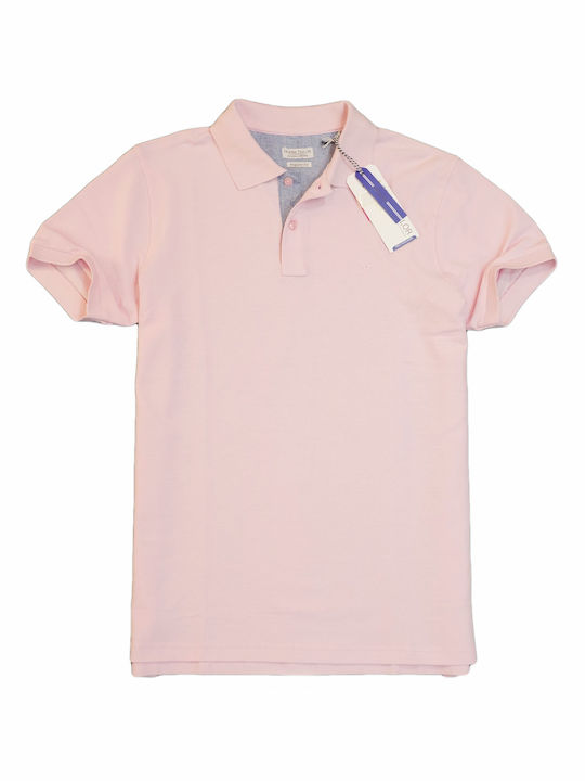 Frank Tailor Ft22023 Pink43 Bluza Bărbătească cu Mânecă Scurtă Polo Roz