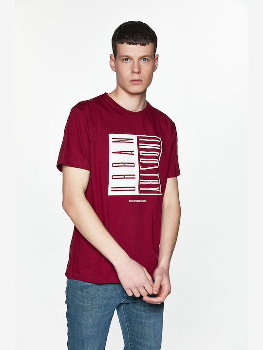 Rivals Herren T-Shirt Kurzarm Burgundisch