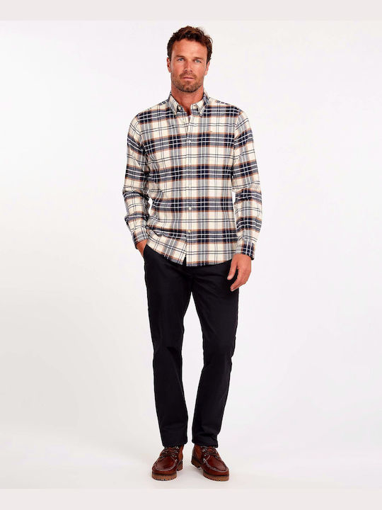 Barbour Long-sleeved Shirt Checked Ekru