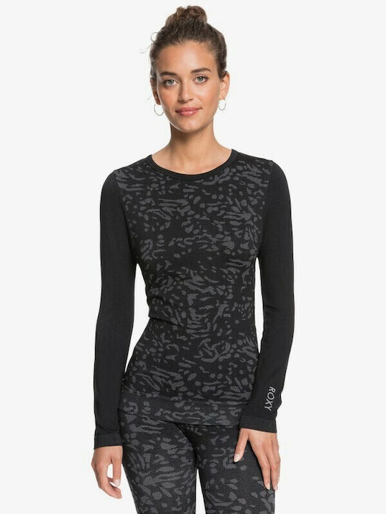Roxy Women's Athletic Blouse Long Sleeve Black.