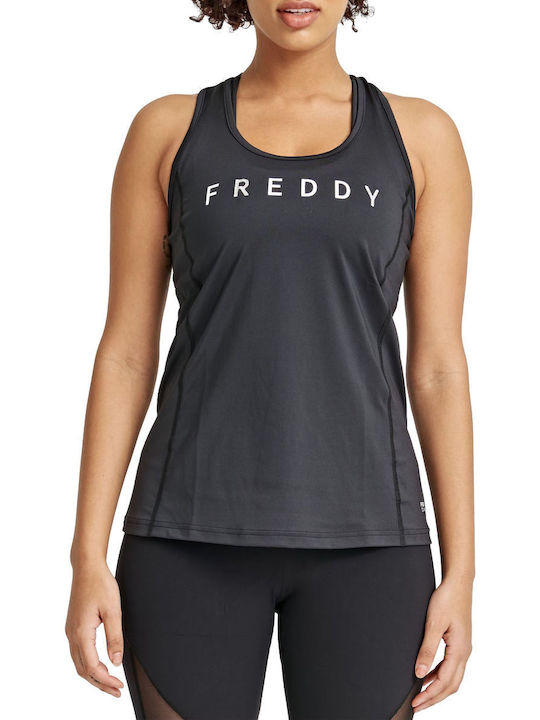 Freddy Eco-friendly Γυναικεία Αθλητική Μπλούζα Αμάνικη Μαύρη