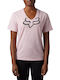 Fox Boundary Γυναικείο T-shirt με V Λαιμόκοψη Ροζ