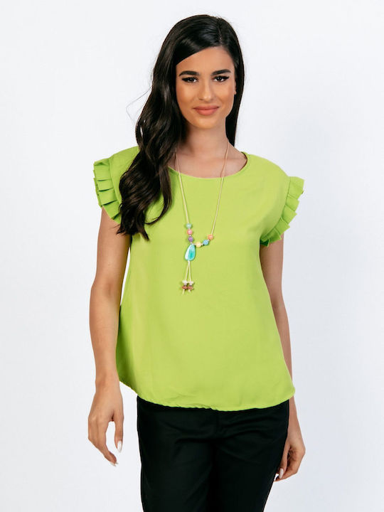 Boutique Women's Summer Blouse Sleeveless Green