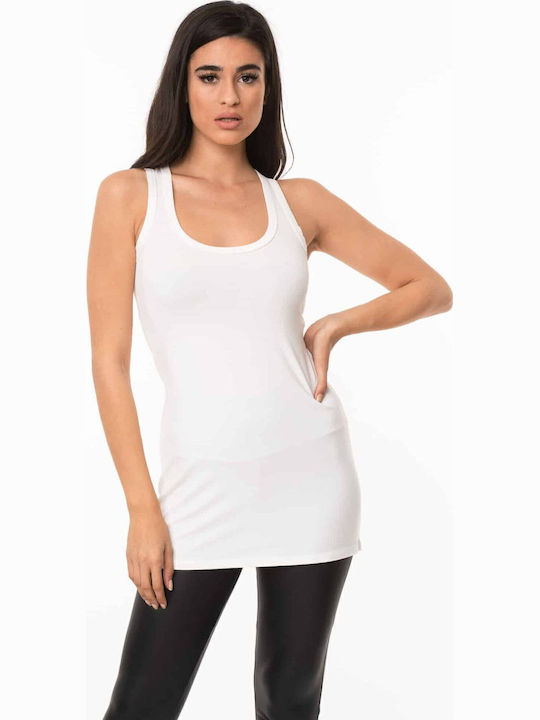 Boutique Women's Tunic Dress Sleeveless White