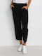 Damen Stoff Hose in Entspannter Passform Black.