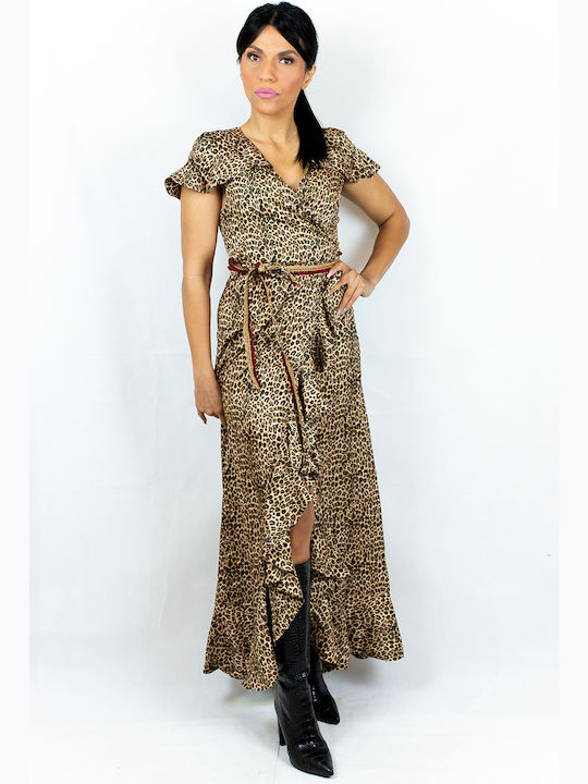 Avant Garde Midi Dress Wrap Animal Print