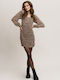 Mini Evening Dress Beige/Black