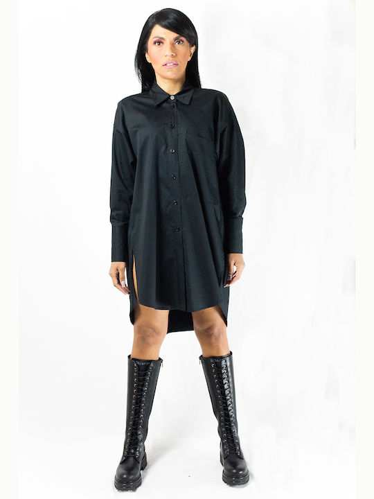 Avant Garde Women's Monochrome Long Sleeve Shirt Black