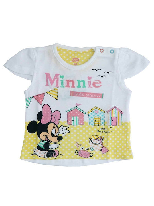 Disney Παιδική Μπλούζα Κοντομάνικη Λευκή Baby Minnie Mouse