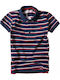 Kids' Polo Short Sleeve Navy Blue Stripped