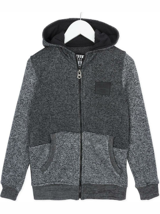 Παιδική Ζακέτα Fleece με Κουκούλα Γκρι