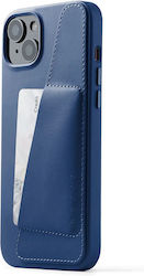 Mujjo Full Brieftasche Leder Blau (iPhone 14 Plus)