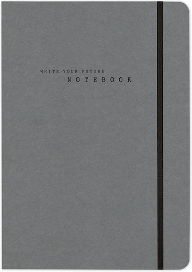 adBook Eco Bloc Notes B6 cu Pagini Albe și Elastic Cărbune de lemn