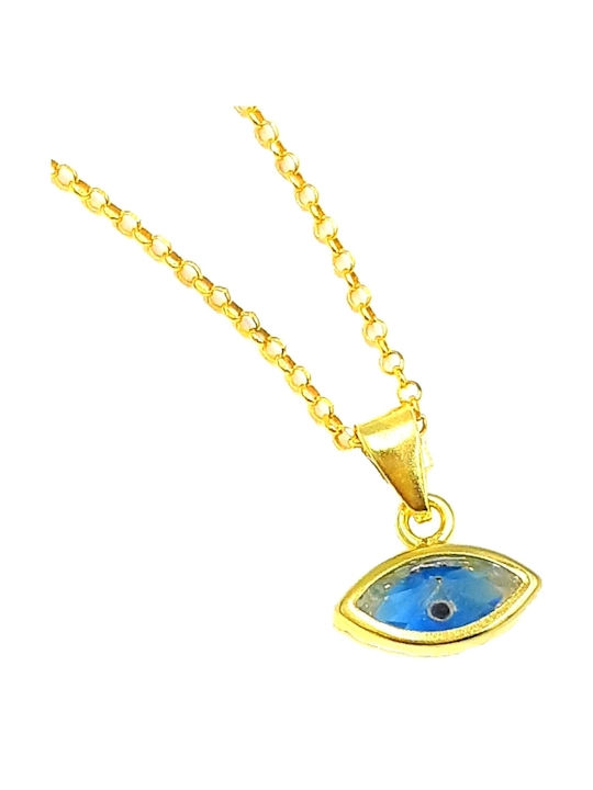 Necklace Eye from Gold Plated Silver