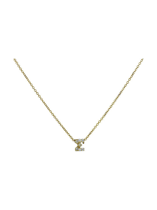 Halskette Monogramm aus Gold 14K mit Zirkonia