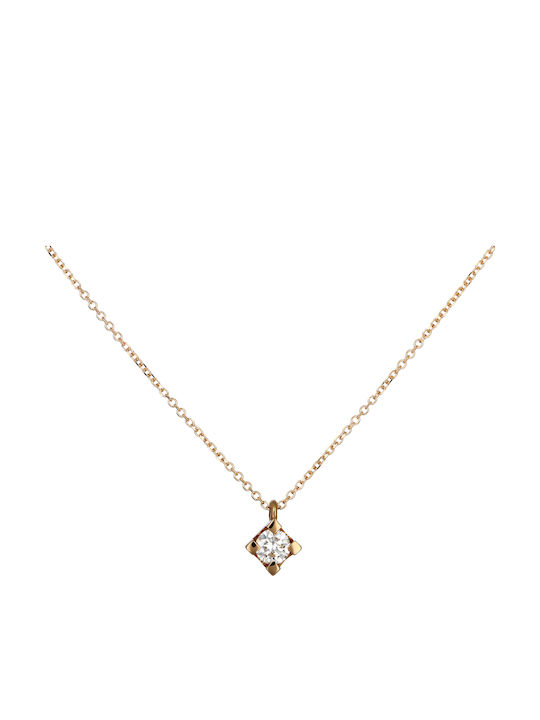 Halskette aus Gold 18k mit Diamant
