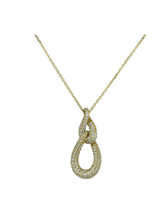 Necklace from Gold 14K with Zircon