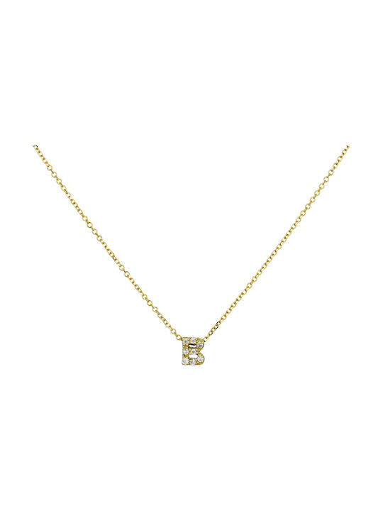 Necklace from Gold 14K with Zircon