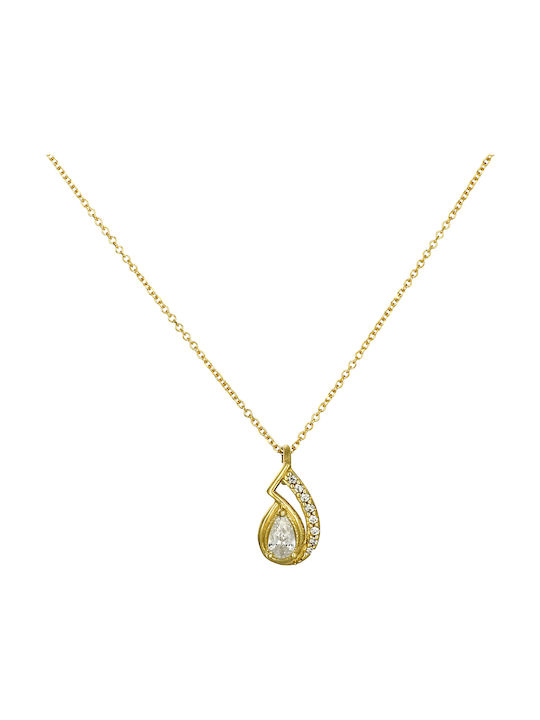 Necklace from Gold 14K with Zircon