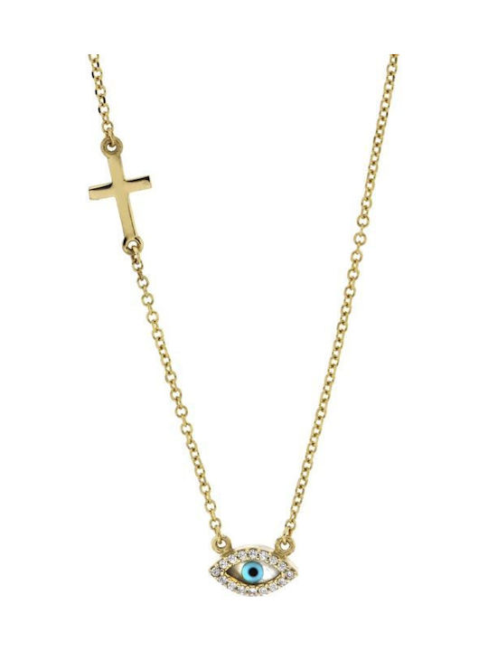 Necklace from Gold 14K with Zircon