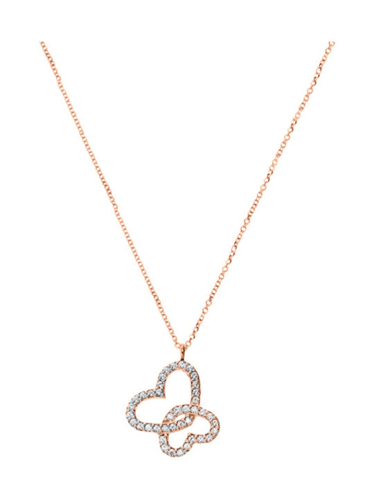 Halskette mit Design Herz aus Roségold 14K