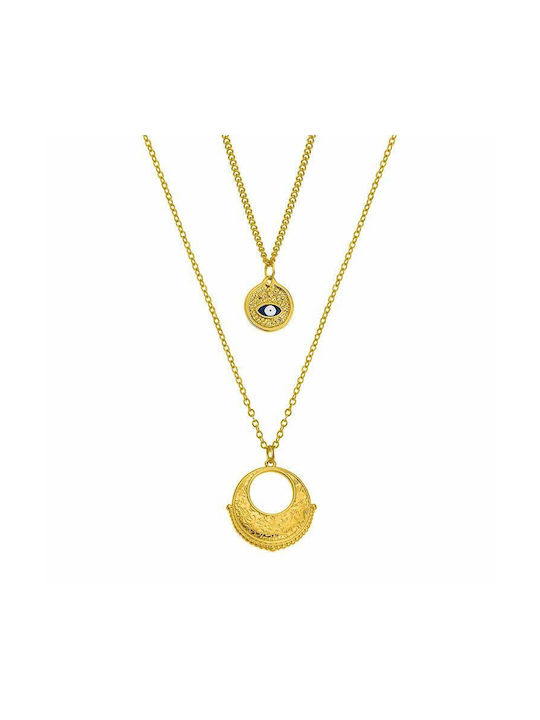 Necklace Eye from Gold Plated Steel