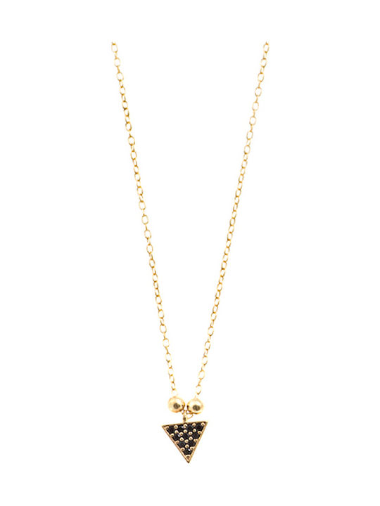 Necklace from Gold Plated Silver with Zircon