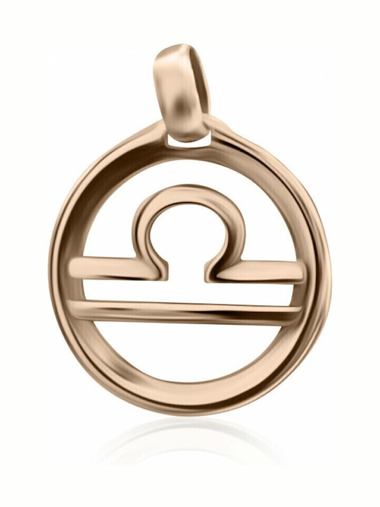 Chrilia Klemmanhänger Tierkreiszeichen Waage aus Roségold 14K