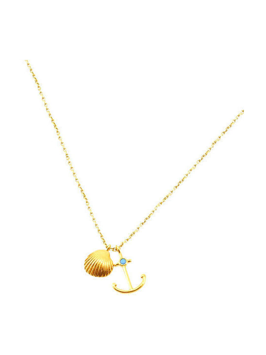 Necklace Anchor from Gold Plated Silver