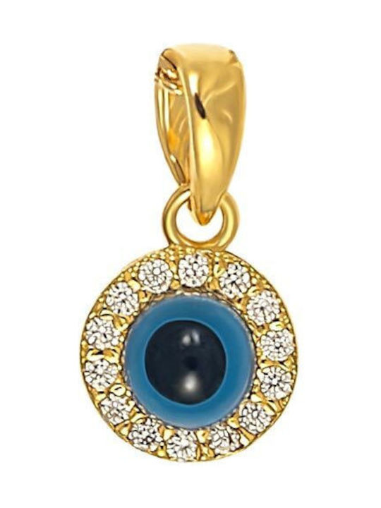 Charm Auge aus Gold 14K mit Zirkon