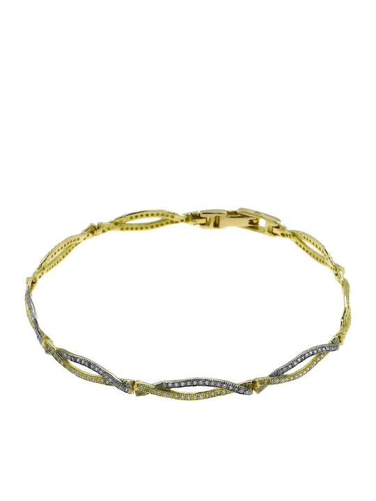 Bracelet Chain made of Gold 14K with Zircon