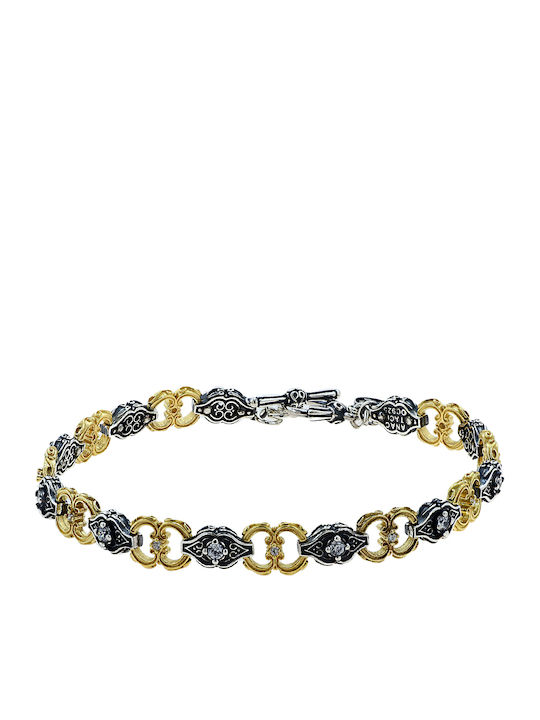 Bracelet made of Silver Gold Plated with Zircon